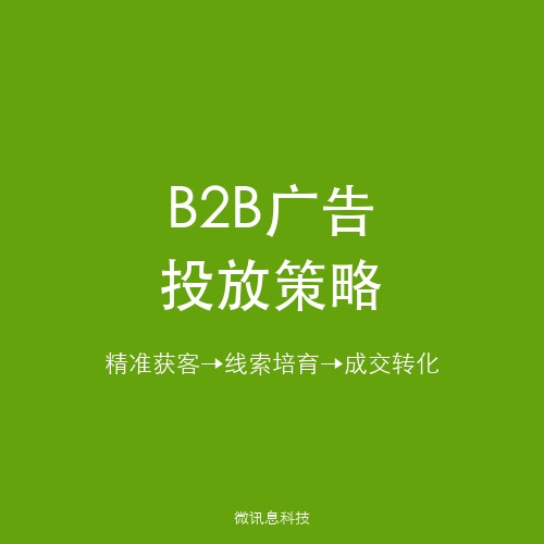 B2B企业广告投放策略：从精准获客到成交转化的全链路指南
